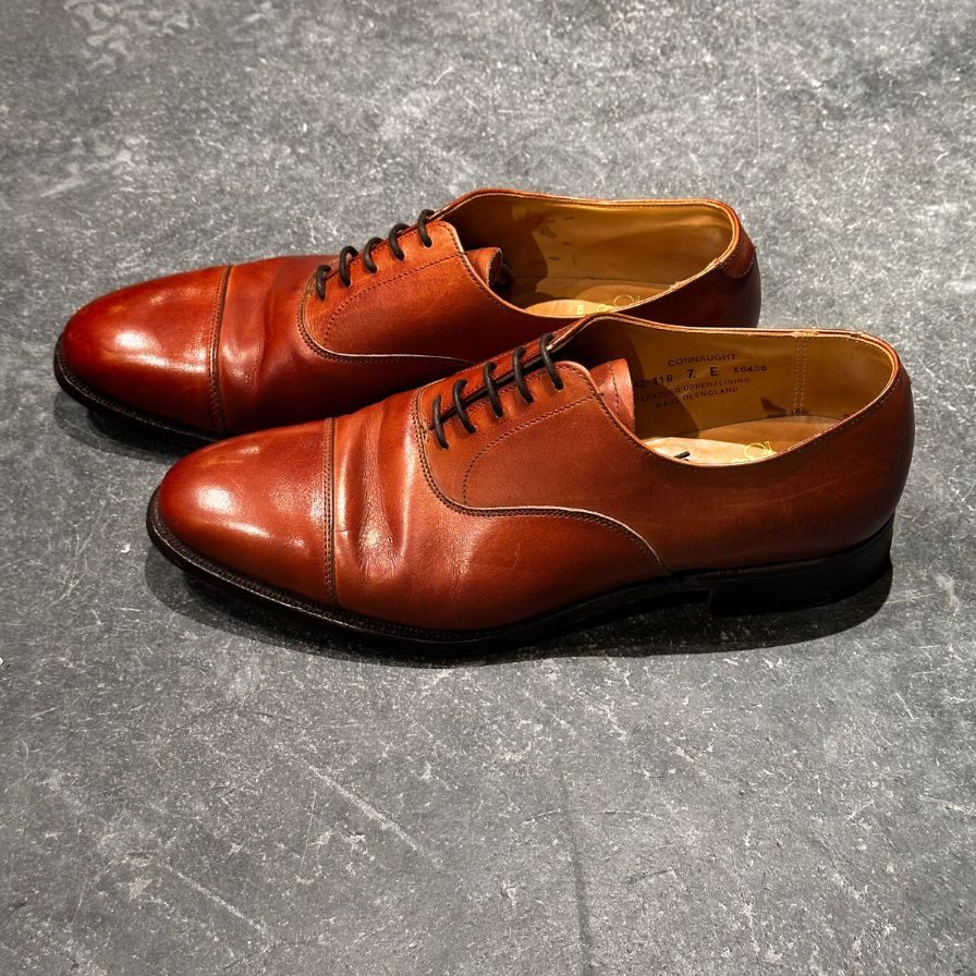 クロケット&ジョーンズ レザーシューズ  SUBS コノート ストレートチップ カーフ ブラウン メンズ サイズUK7E CROCKETT&JONES ビジネスシューズ 約25.5cm【LA】【中古】