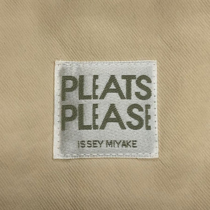美品◆プリーツプリーズ イッセイミヤケ ダウンコート ベージュ レディース サイズ3 PP74-ZA872 PLEATS PLEASE ISSEY MIYAKE 【AFA20】