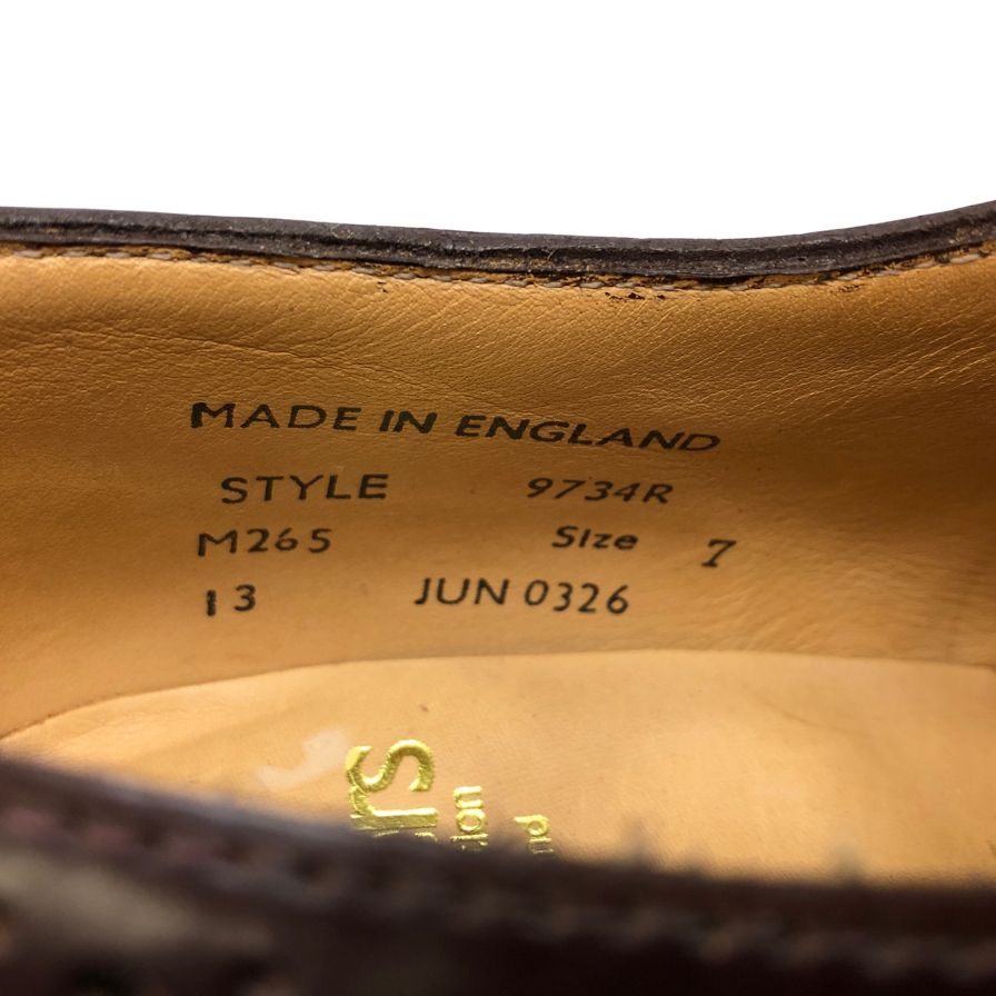 サンダース ギリーシューズ  ウィングチップ  9734R メンズ サイズ 7 ブラウン SANDERS 約26.0cm【AFD9】