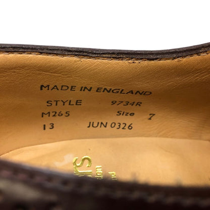 サンダース ギリーシューズ  ウィングチップ  9734R メンズ サイズ 7 ブラウン SANDERS 約26.0cm【AFD9】