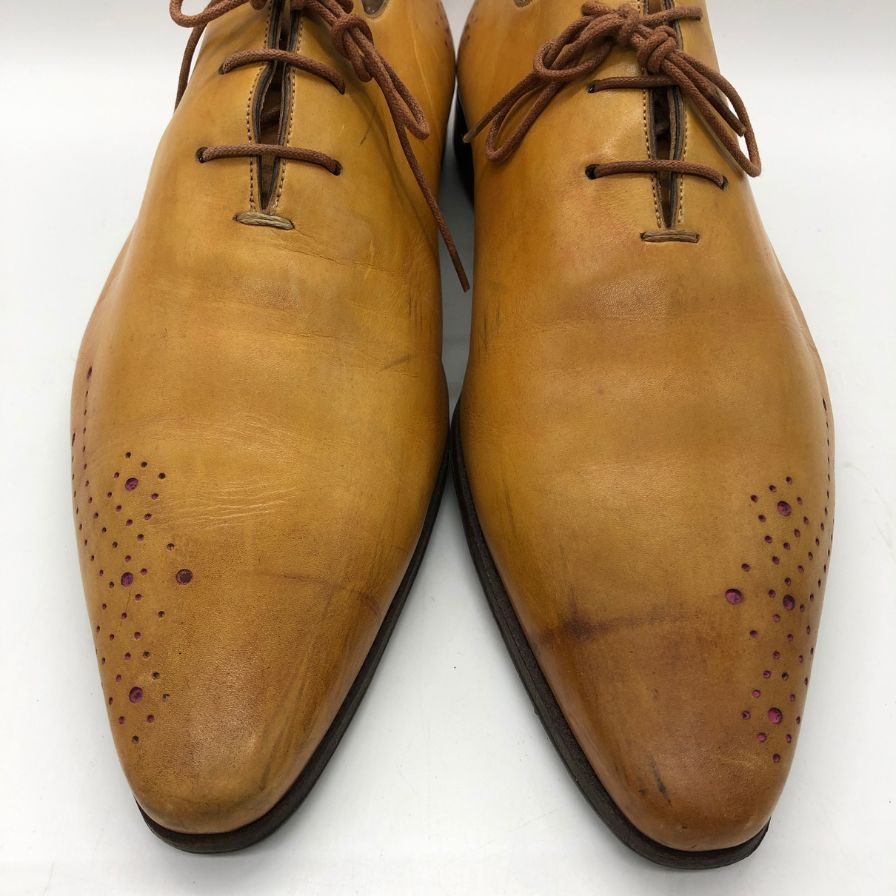 サントーニ  レザーシューズ 7113 110  ライトブラウン メンズ  サイズ6.5 SANTONI 約25.5cm【AFC47】
