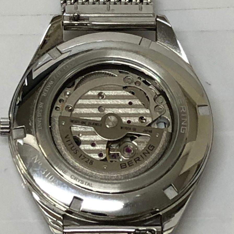 ベーリング 腕時計 自動巻き 裏スケルトン 16243-077 メンズ シルバー BERING【AFI23】