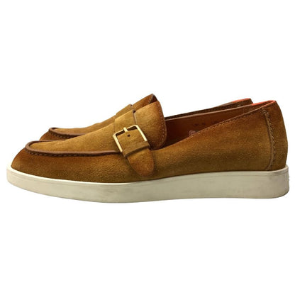 サントーニ ローファ― 18036 ベルトデザイン スエード ブラウン サイズUK6 メンズ SANTONI 約24.5cm【AFC4】