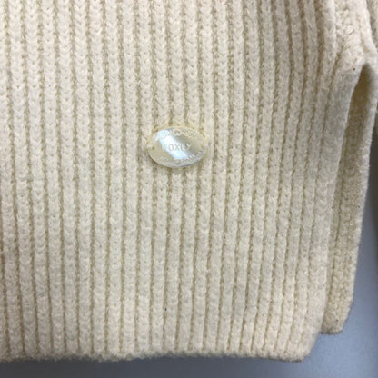 美品◆フォクシー ハイネック ニット トップス コットン ロゴプレート 34823 レディース サイズ38 ホワイト FOXEY 【AFB3】