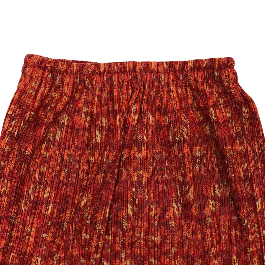 プリーツプリーズ イッセイミヤケ スカート 総柄 オレンジ系 レディース サイズ1 PP14-JG485 PLEATS PLEASE ISSEY MIYAKE【AFB34】