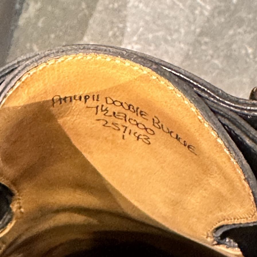 ジョンロブ レザーシューズ ダブルモンク フィリップ2 ダブルバックル ブラック メンズ サイズUK7.5E JOHN LOBB ビジネスシューズ 約26.0cm【LA】【中古】
