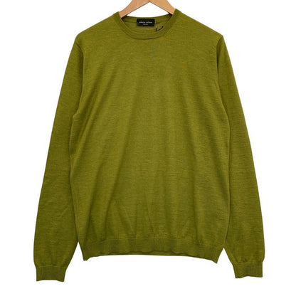 極美品◆ロベルトコリーナ ニット セーター ハイゲージ カシミア シルク グリーン メンズ サイズ48 roberto collina 【AFB12】