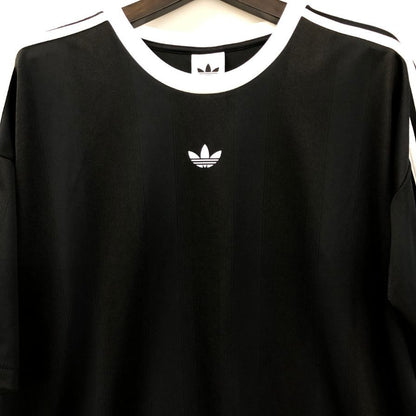 極美品◆アディダス アディカラー 半袖Tシャツ ジャカード ジャージー ブラック メンズ サイズ3XL ADIDAS 【AFB3】
