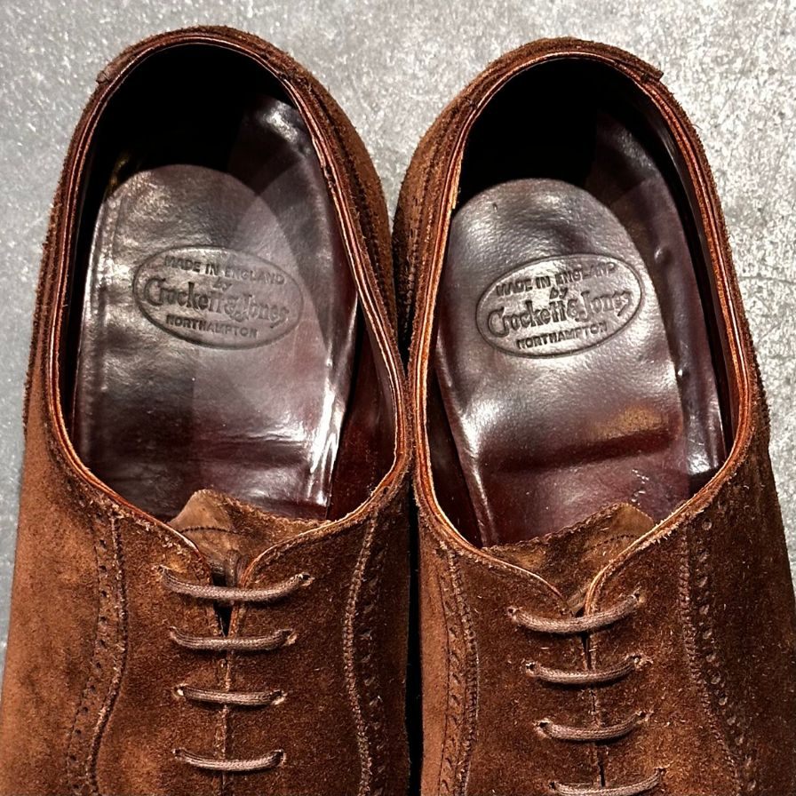 クロケット&ジョーンズ レザーシューズ アルバニー アデレード スエード  ブラウン メンズ サイズUK8D Crockett&Jones ビジネスシューズ 約26.5cm【LA】【中古】