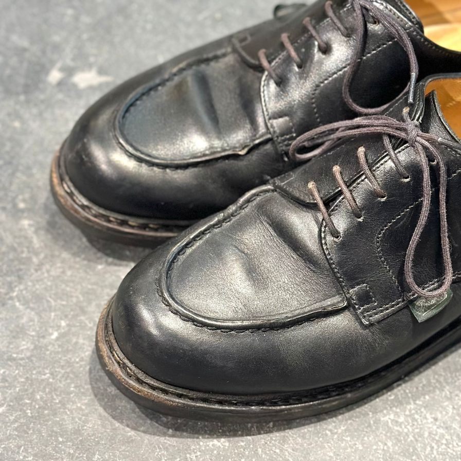 パラブーツ レザーシューズ シャンボード Uチップ ノワール ブラック サイズUK6.5 Paraboot ビジネスシューズ 約25.0cm【LA】【中古】