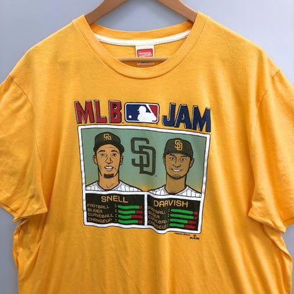 中古◆オマージュ MLB JAM Tシャツ パドレス スネル×ダルビッシュ メンズ サイズXL イエロー Homage MLB 【AFB51】