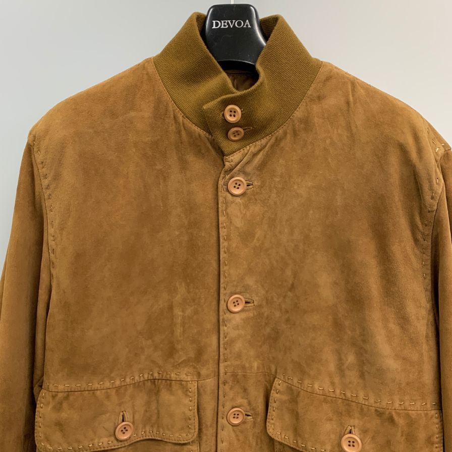 美品◆モーファー バルスタージャケット スエード ブラウン サイズ46 メンズ MOFAR 【AFG1】