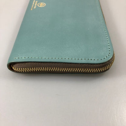 グレンロイヤル 長財布 ラウンドジップ ブライドルレザー ブルー ゴールド金具 GLENROYAL【AFI1】