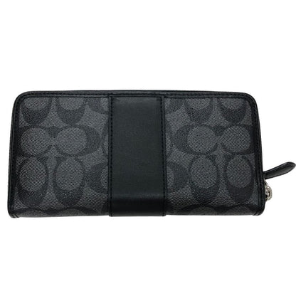 コーチ 長財布 シグニチャー ラウンドジップ ブラック メンズ COACH【AFI6】