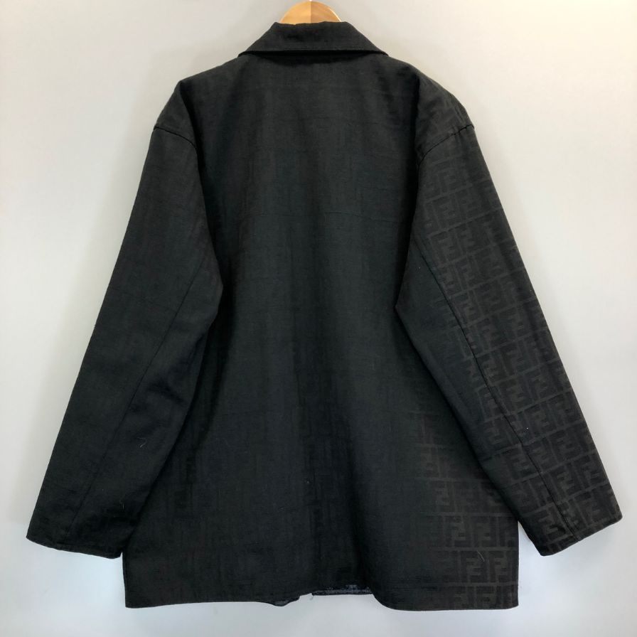美品◆フェンディ ジーンズ リバーシブルブルゾン ズッカ柄 ブラック メンズ サイズ表記なし FENDI JEANS 【AFA6】