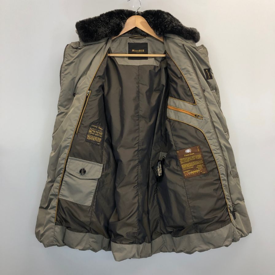 美品◆ムーレー ダウンジャケット モーリス KM イタリア製 メンズ グレー サイズ44 MOORER 【AFF21】