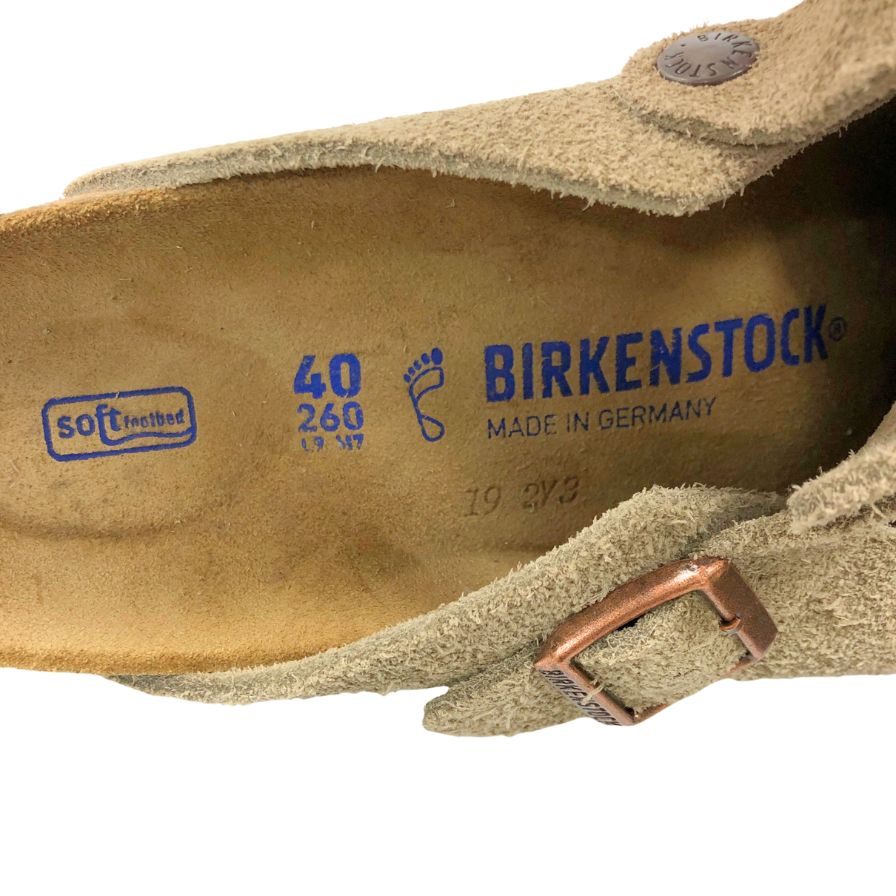 ビルケンシュトック サンダル 0560771 ボストン スエード ベージュ サイズ26 メンズ BIRKENSTOCK 約26.0cm【AFD3】