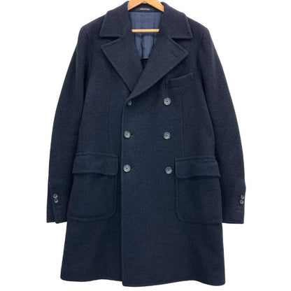 美品◆タリアトーレ ブリッラ チェスターコート ウール ダブル ロング ネイビー メンズ サイズ48 TAGLIATORE Brilla 【AFA1】
