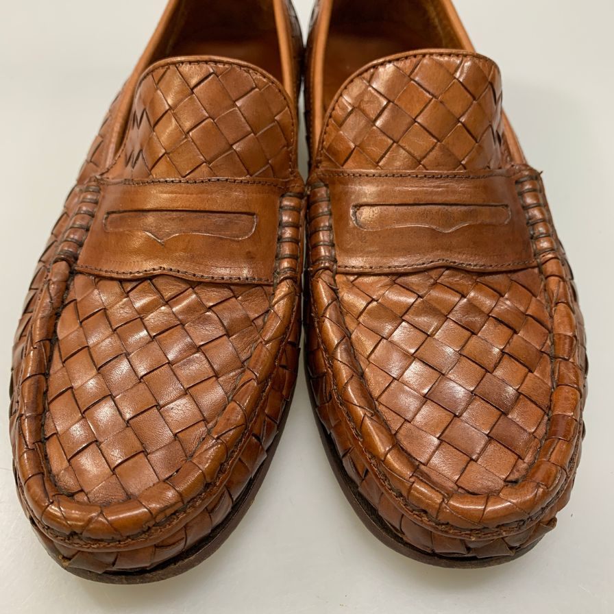 ジョセフチーニー ローファー 編み込 ブラウン  メンズ サイズUK6 JOSEPH CHEANEY 約25.0cm【AFC1】