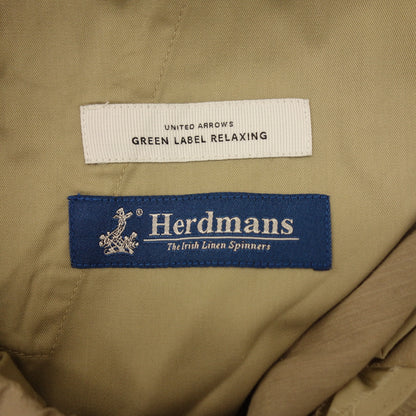 跟新品一样◆United Arrows 绿色标签休闲亚麻长裤 Herdmans Hemp 男式米色 S 码 UNITED ARROWS [AFB4] 