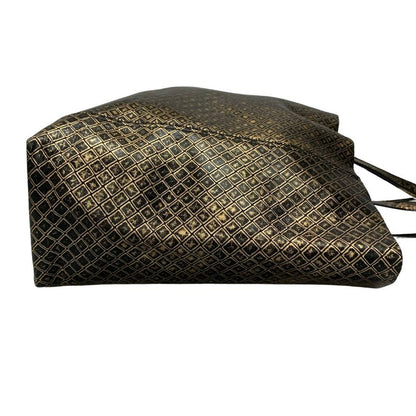 美品◆ボッテガヴェネタ トートバッグ イントレッチオミラージュ レザー ゴールド×ブラック レディース Bottega Veneta【AFE6】