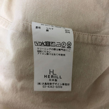 美品◆ヘリル シルク＆コットン シャツ ベージュ メンズ サイズ2 HERILL 【AFB27】