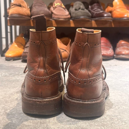トリッカーズ  M2508 カントリーブーツ ダークブラウン カーフ サイズUK6 Tricker’s ブーツ 約24.5cm【LA】【中古】