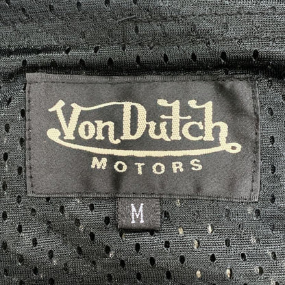 中古■ボンダッチ メッシュジャケット ワッペン 刺繍 ジップ メンズ ブラック サイズM Von Dutch 【AFB26】