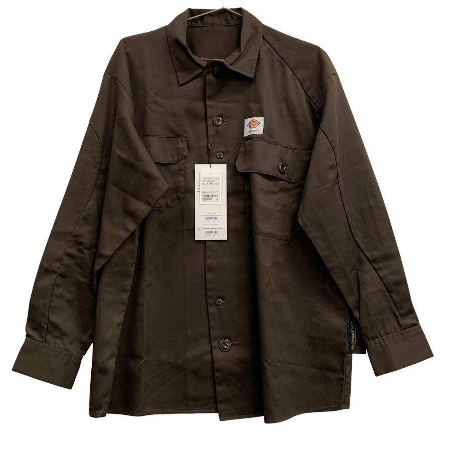 極美品◆アンダーカバー×ディッキーズ UC1F4402 ワークシャツ TCツイル ブラウン サイズ3 メンズ Dickies UNDERCOVER 【AFB22】