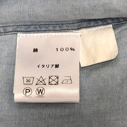 極美品◆ルイジボレッリ ナポリ デニムシャツ ダンガリー コットン カジュアル ライトブルー メンズ サイズS LUIGI BORRELLI NAPOLI 【AFB29】