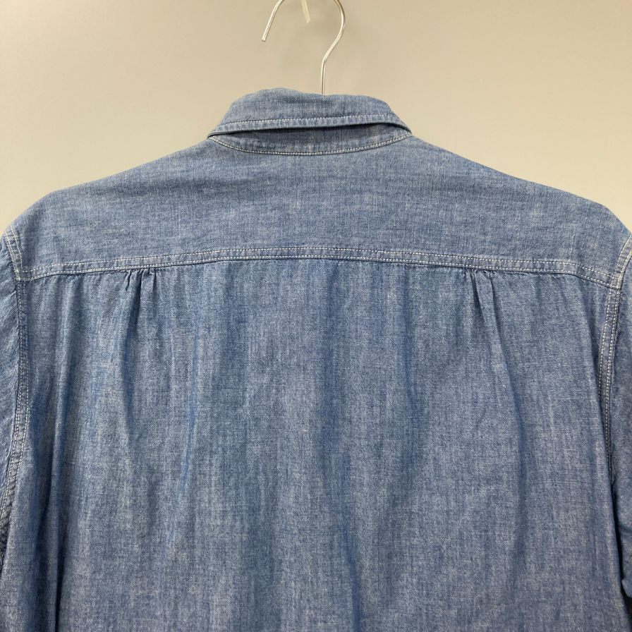 美品◆ブライスランズ×アスコット チャン シャンブレー 長袖シャツ メンズ サイズL ブルー Bryceland's  Ascot Chang 【AFB44】