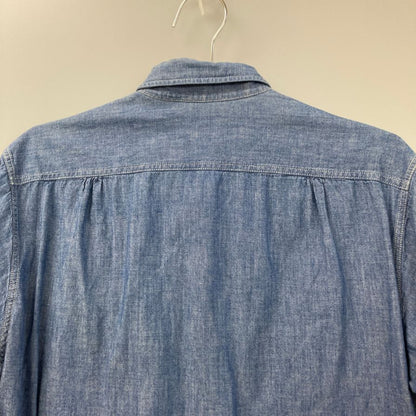 美品◆ブライスランズ×アスコット チャン シャンブレー 長袖シャツ メンズ サイズL ブルー Bryceland's  Ascot Chang 【AFB44】