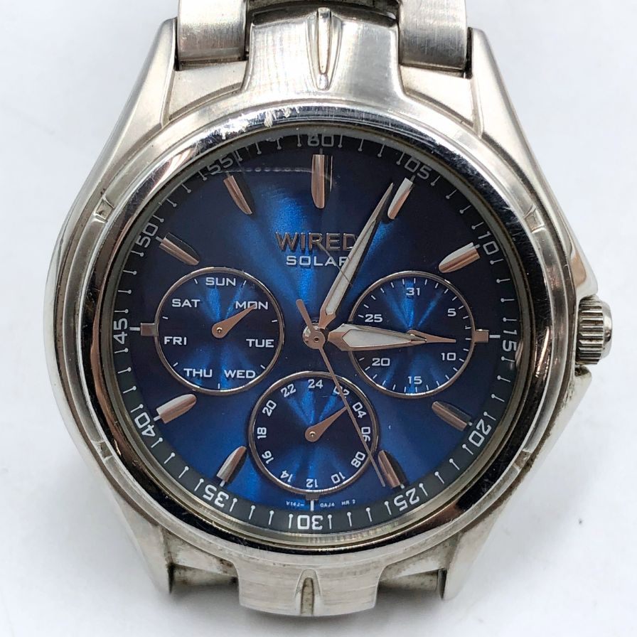 セイコー 腕時計 ワイアード V14J-0AS0 クオーツ アナログ カレンダー ブルー文字盤 ステンレススチール メンズ WIRED SEIKO【AFI12】