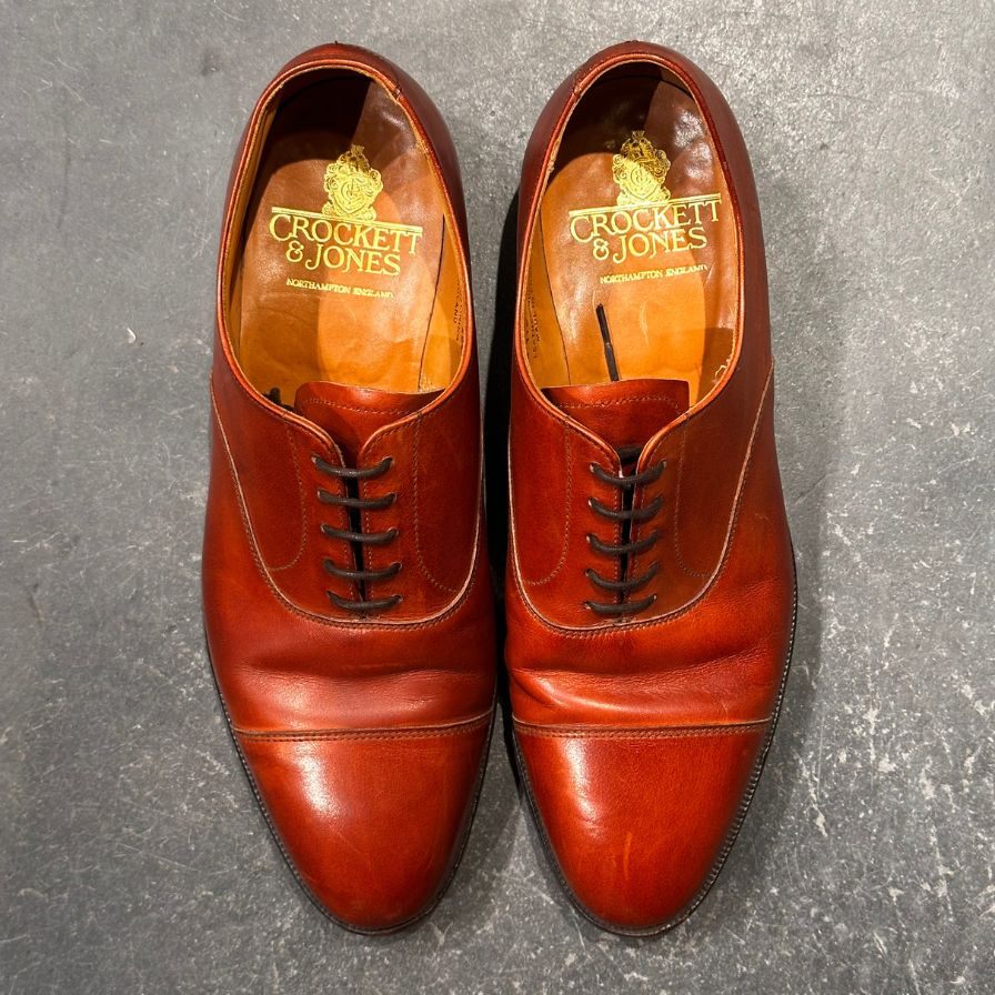 クロケット&ジョーンズ レザーシューズ  SUBS コノート ストレートチップ カーフ ブラウン メンズ サイズUK7E CROCKETT&JONES ビジネスシューズ 約25.5cm【LA】【中古】