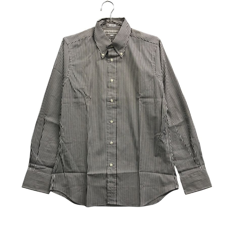 新品同様◆インディビジュアライズドシャツ ストライプシャツ MADE IN USA メンズ サイズ 15ハーフ グレー＆ホワイト INDIVIDUALIZED SHIRTS 【AFB14】