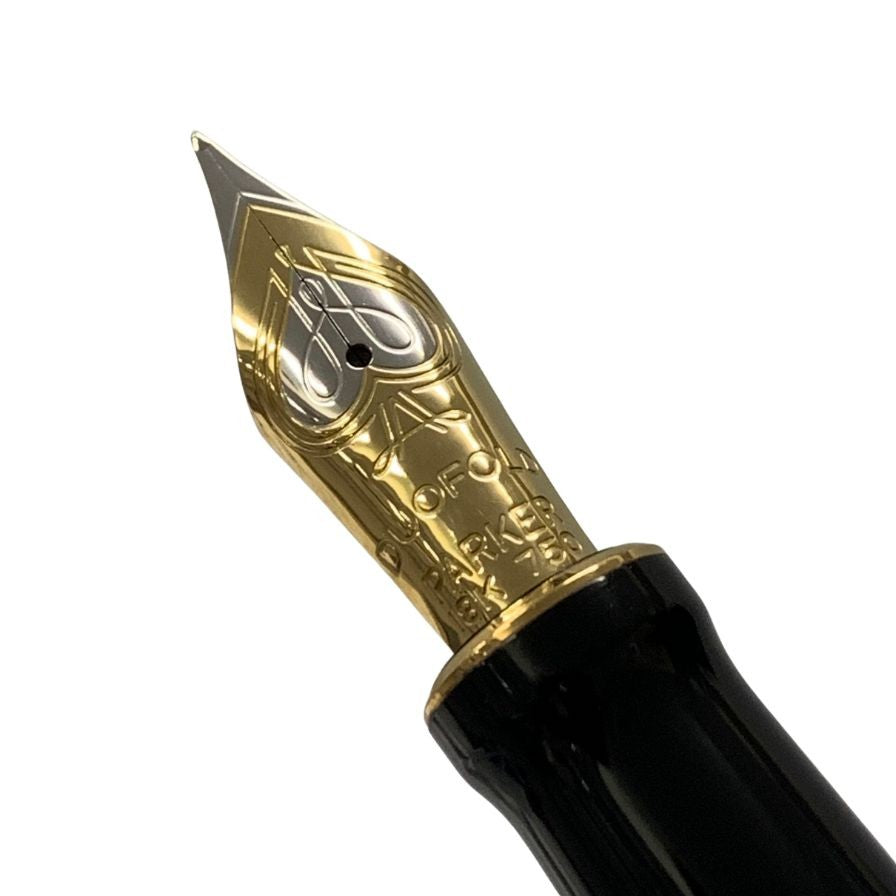 パーカー 万年筆 デュオフォールド クラシック ブラックGT センテニアル ペン先18K 750 ブラック ゴールド PARKER【AFI18-2】