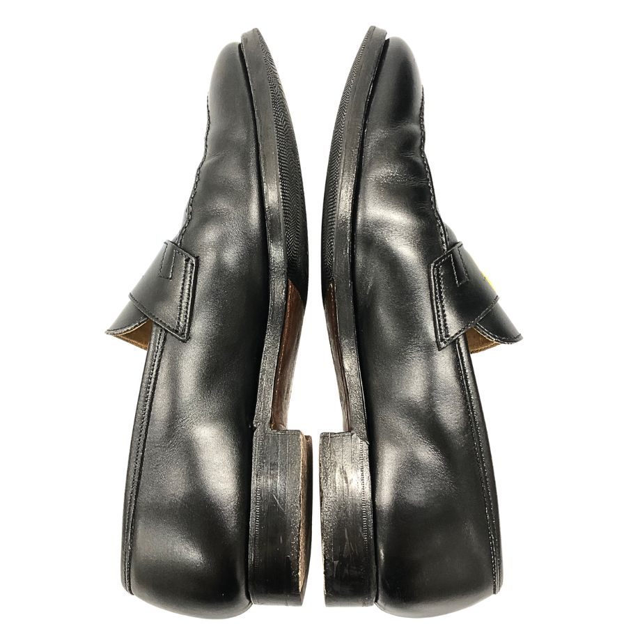 クロケット&ジョーンズ ペニーローファー シドニー カーフ ブラック UK7.5E CROCKETT&JONES SYDNEY ローファー 約26.0cm【LA】【中古】