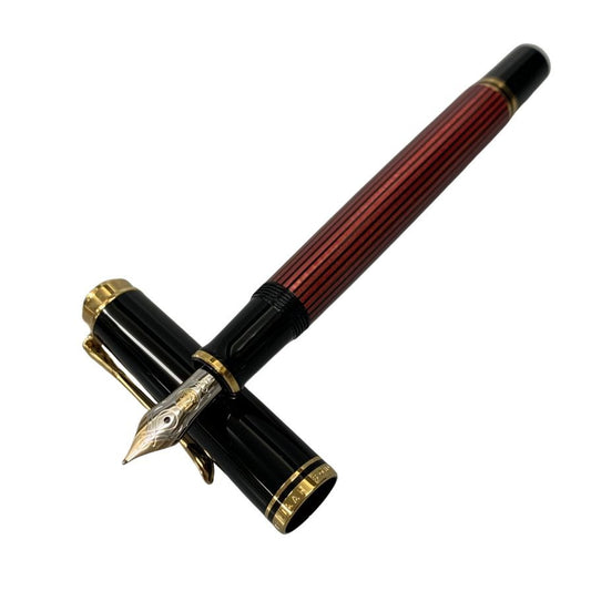 ペリカン 万年筆 スーベレーン 赤縞 ストライプ ペン先14C-585 F字 PELIKAN Souveran【AFI14】