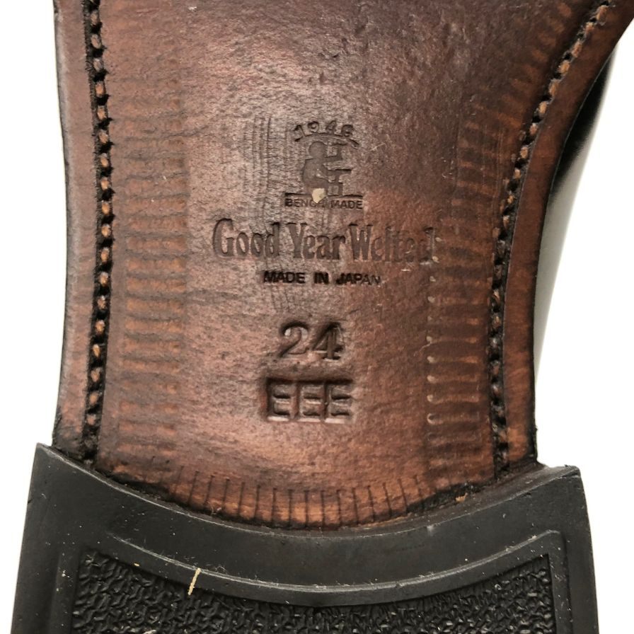 スコッチグレイン レザーシューズ アシュランス ストレートチップ 3526 ブラック メンズ サイズ24EEE SCOTCH GRAIN 約24.0cm【AFC1】