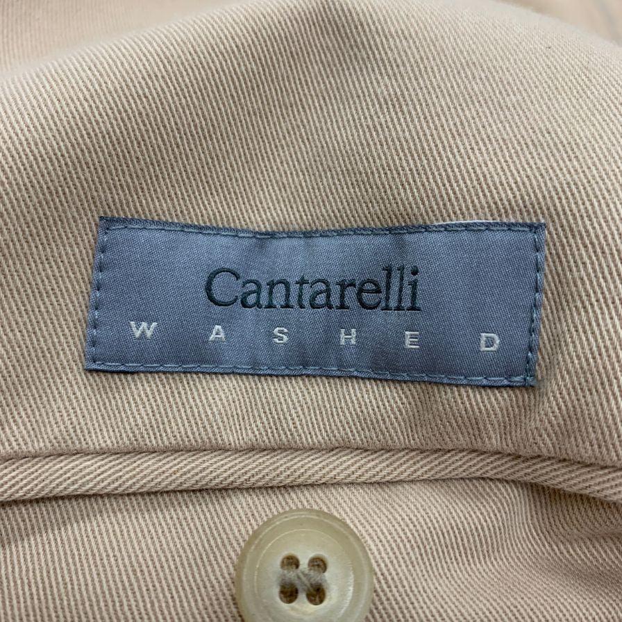 中古◆カンタレリ テーラードジャケット コットン 3B ベージュ メンズ サイズ48 cantarelli 【AFB28】