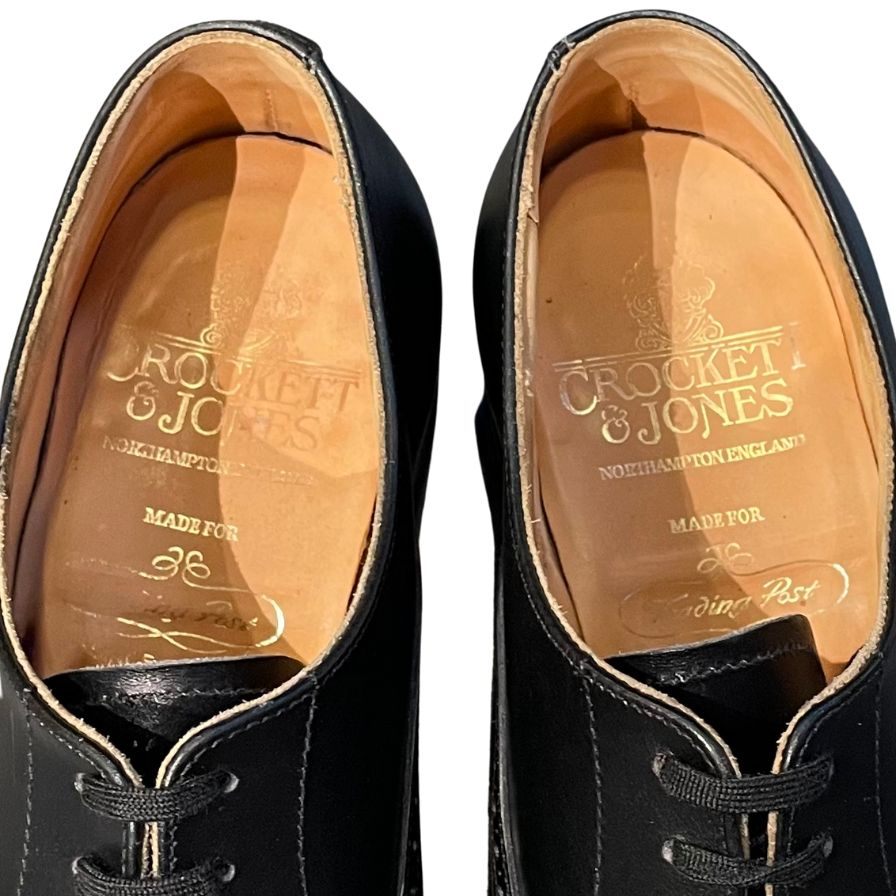 クロケット&ジョーンズ レザーシューズ トレーディングポスト別注 MALTON セミブローグ ブラック メンズ サイズUK6E CROCKETT&JONES  約24.5cm【LA】【中古】