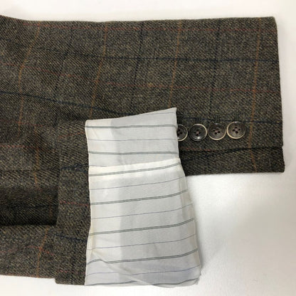 極美品◆ハケットロンドン  テーラードジャケット ウール 羊毛 チェック柄 グレー系 サイズ34R/44R HACKETT LONDON 【AFA1】