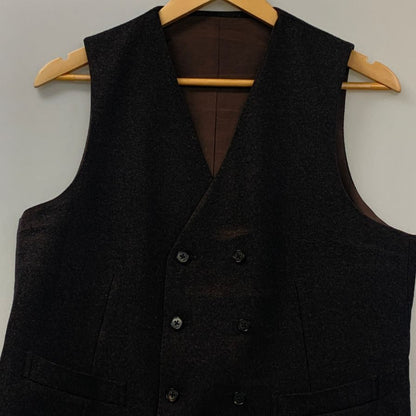 極美品◆ユニバーサルランゲージ ベスト ダブル カノニコ サイズ46 ブラウン系 メンズ VITALE BARBERIS CANONICO UNIVERSAL LANGUAGE 【AFB12】