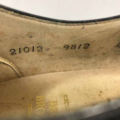 ブルックスブラザーズ レザーシューズ 内羽 パンチドキャップトウ ストレートチップ ブラック メンズ サイズ24.5 Brooks Brothers 約24.5cm【AFC33】