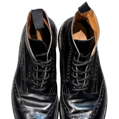 トリッカーズ カントリーブーツ S63419 ストウ  ブラック メンズ サイズUK9.5 Tricker’s ブーツ 約28.0cm【LA】【中古】