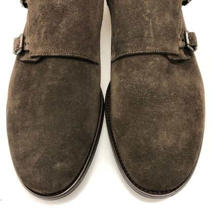 ブルックスブラザーズ レザーシューズ ダブルモンクストラップ スエード メンズ ブラウン サイズUK10.5 BROOKS BROTHERS 約28.5cm【AFD15】