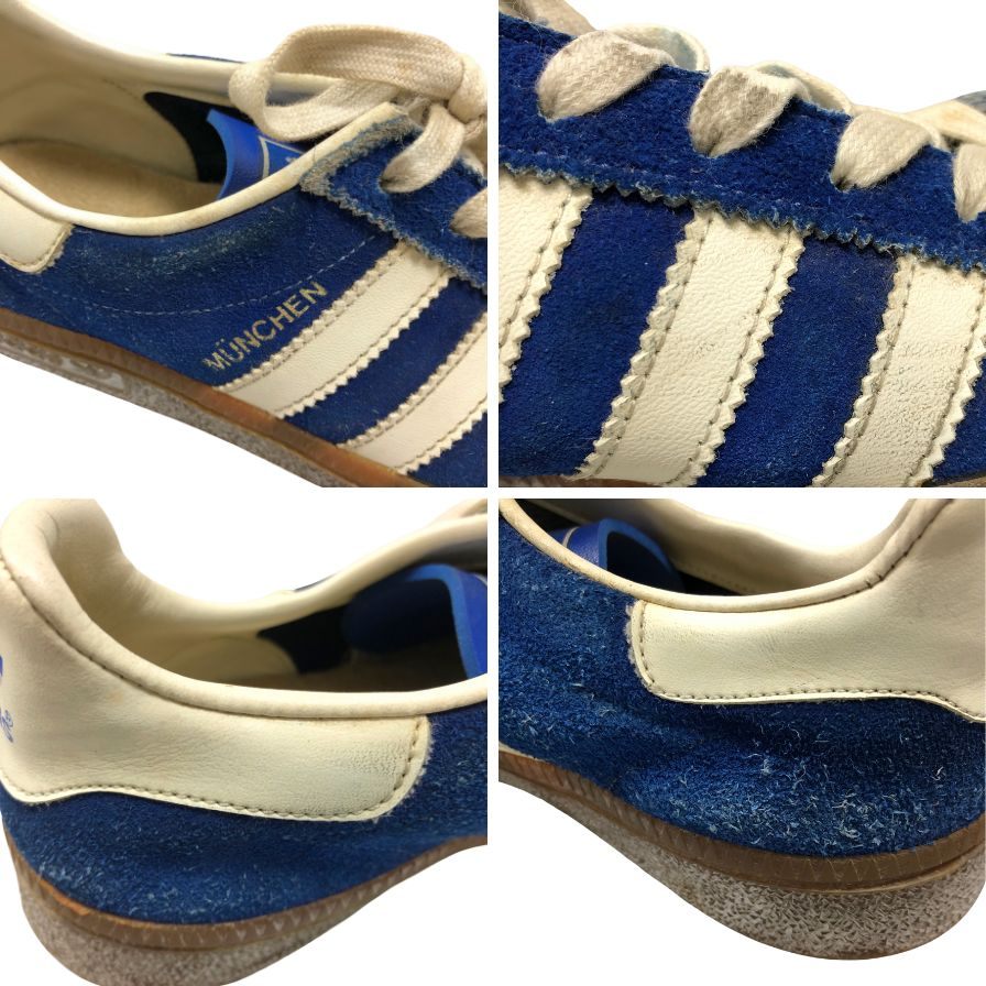 アディダス オリジナルス スニーカー ミュンヘン ヴィンテージ 80s ガムソール サイズ5 ブルー Adidas Originals MUNCHEN 約24.0cm【AFC33】