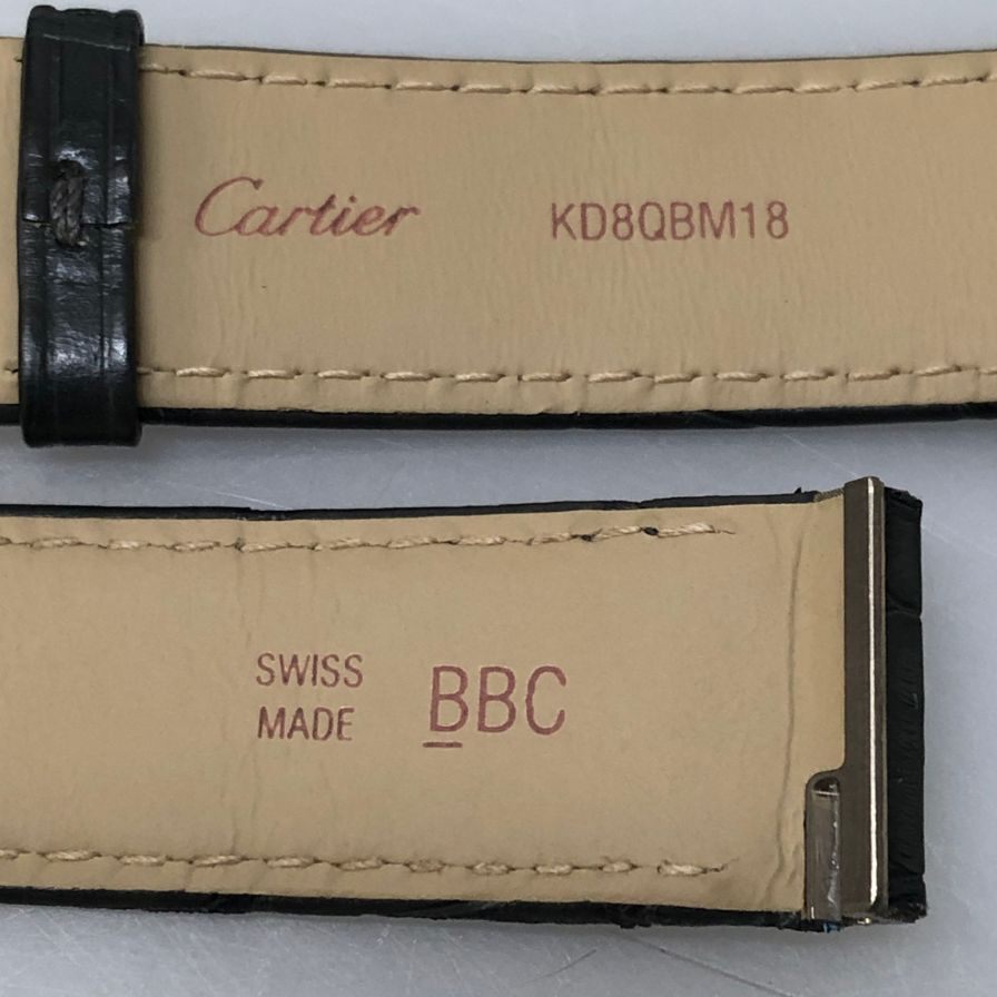 カルティエ 純正腕時計用ベルト レザー クロコ グレー  18mm Cartier【AFI14】【中古】