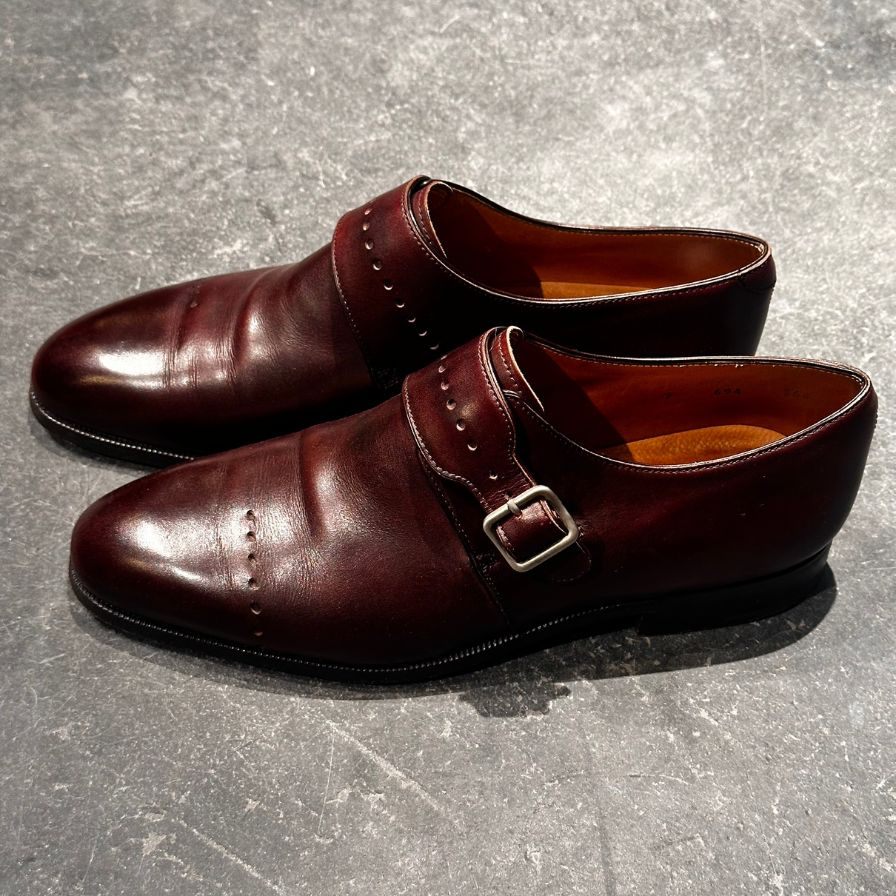 ベルルッティ レザーシューズ シングルモンク バーガンディ サイズUK7 メンズ BERLUTI ビジネスシューズ 約26.0cm【LA】【中古】