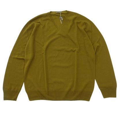 Like new ◆ Cruciani Knit V-neck Cashmere Men's Size 58 Yellow CRUCIANI [AFB27]